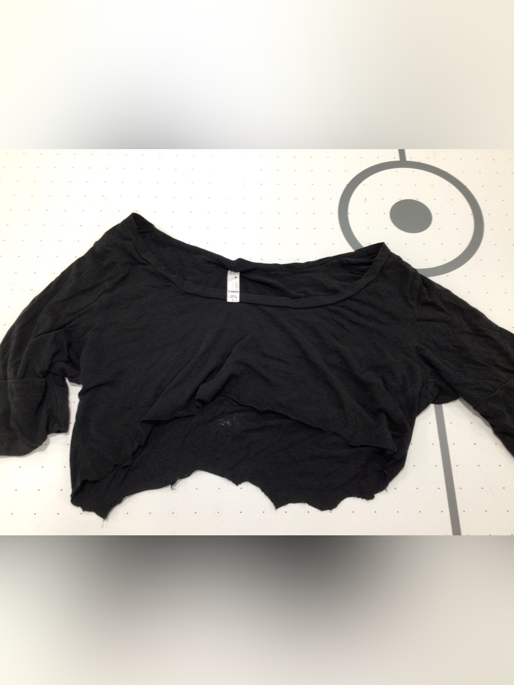 Black Women's Cropped Layered Swim Coverup Top